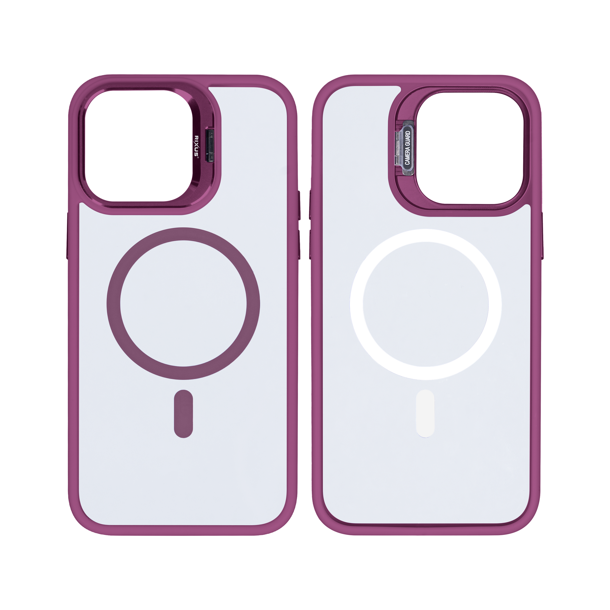 Rixus Classic 03 Case With MagSafe For iPhone 13 Pro Max Dark Pink
