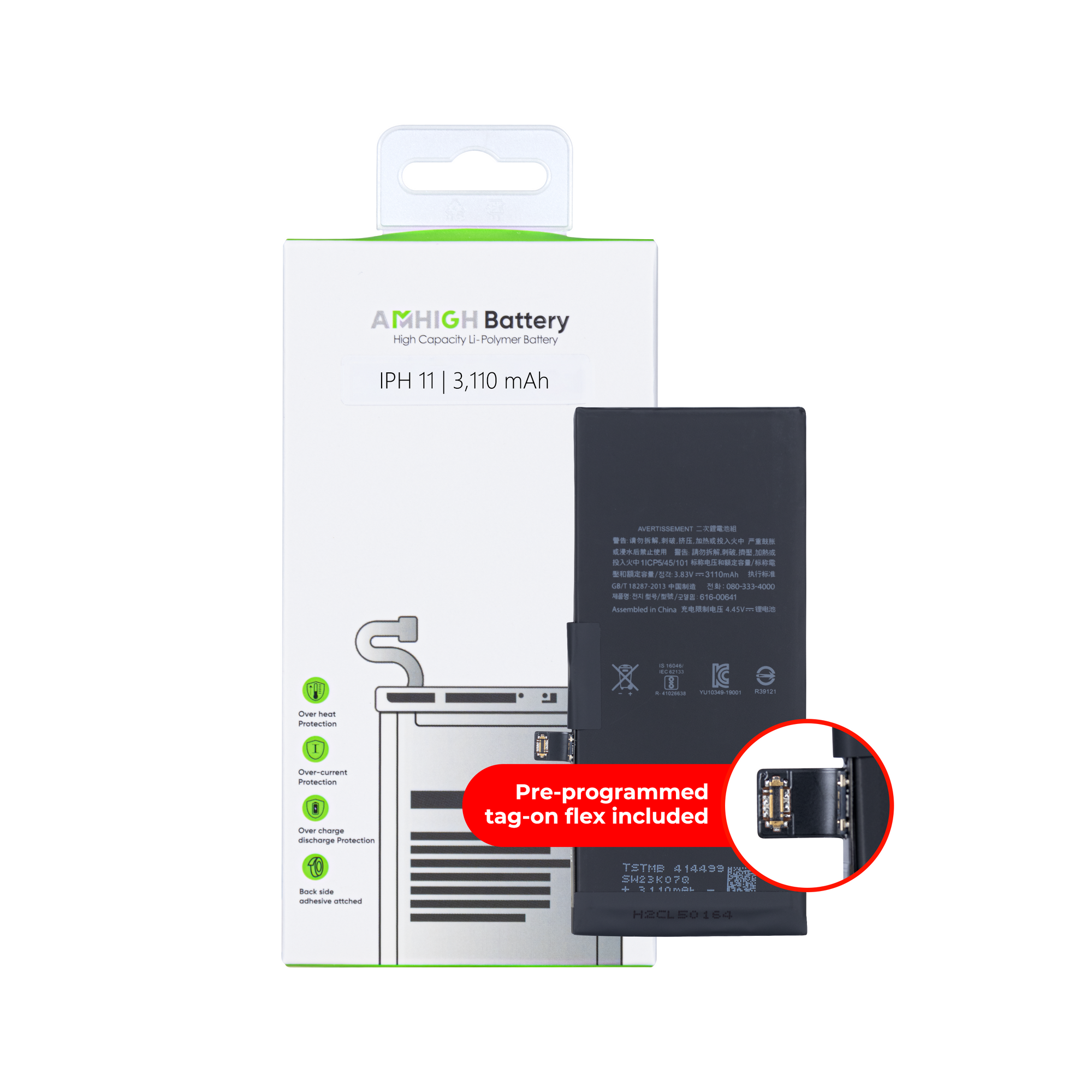 For iPhone 11 Battery With Tag-On Flex