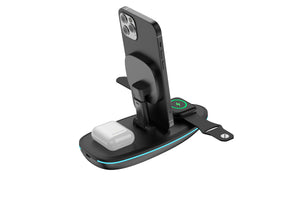 Rixus RXWC43 3-1 Foldable Wireless Charger Station
