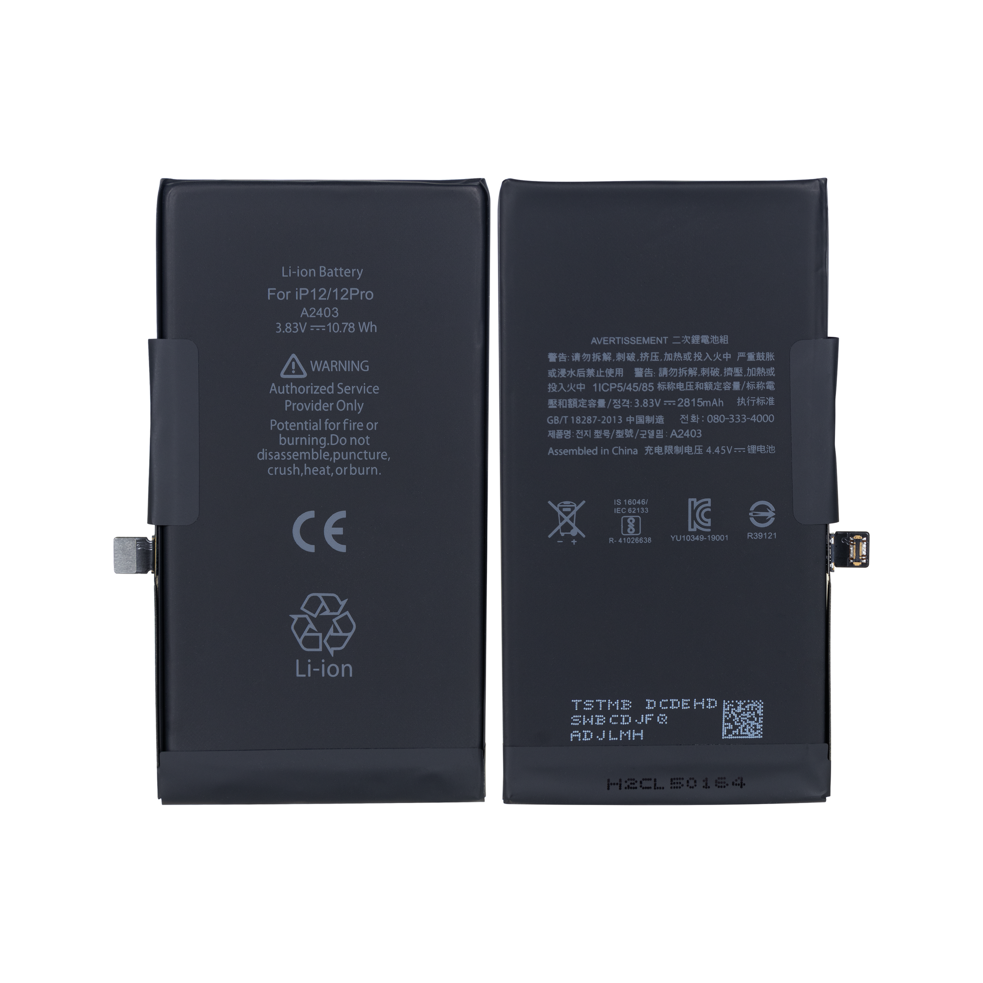 For iPhone 12, 12 Pro Battery With Tag-On Flex