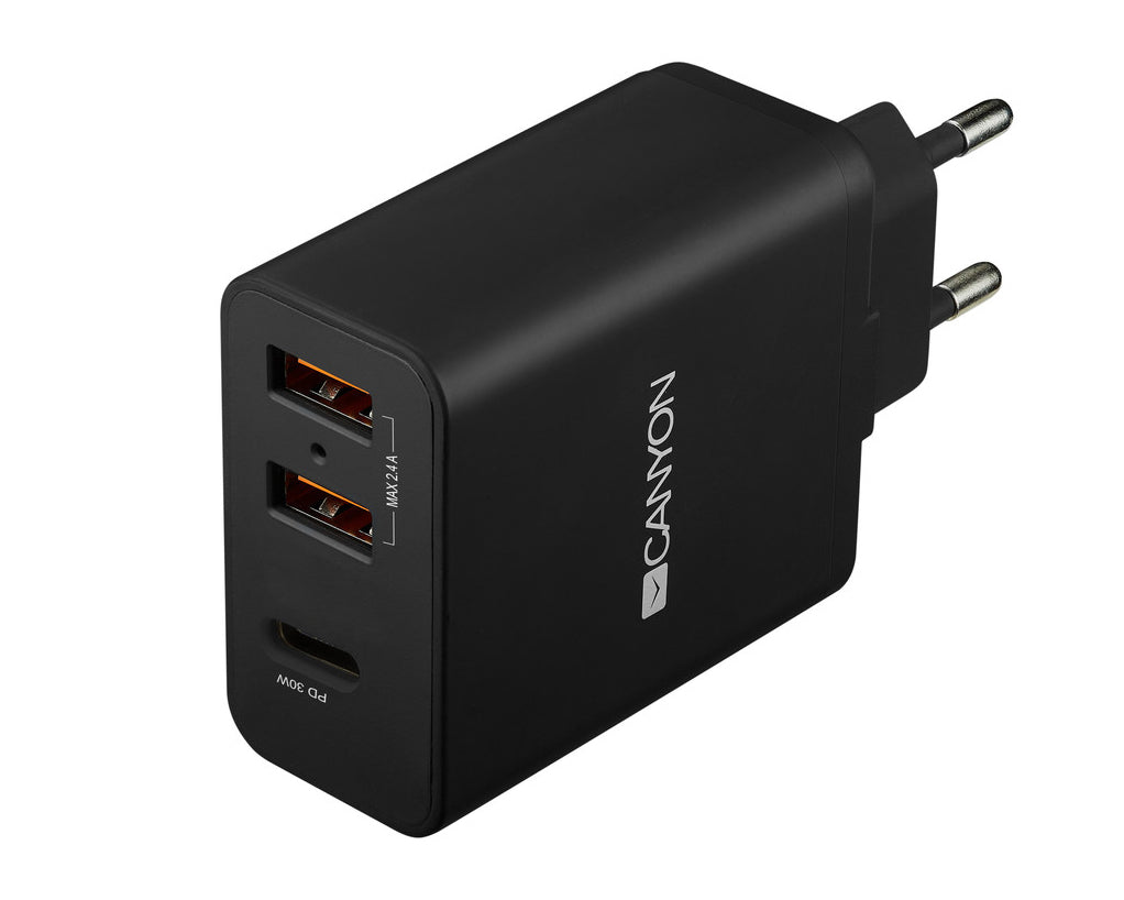 Canyon Wall Charger H-08 QC 3.0 USB-A 2.4A Black