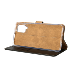 Rixus For Samsung Galaxy A12 PU Book Case Black