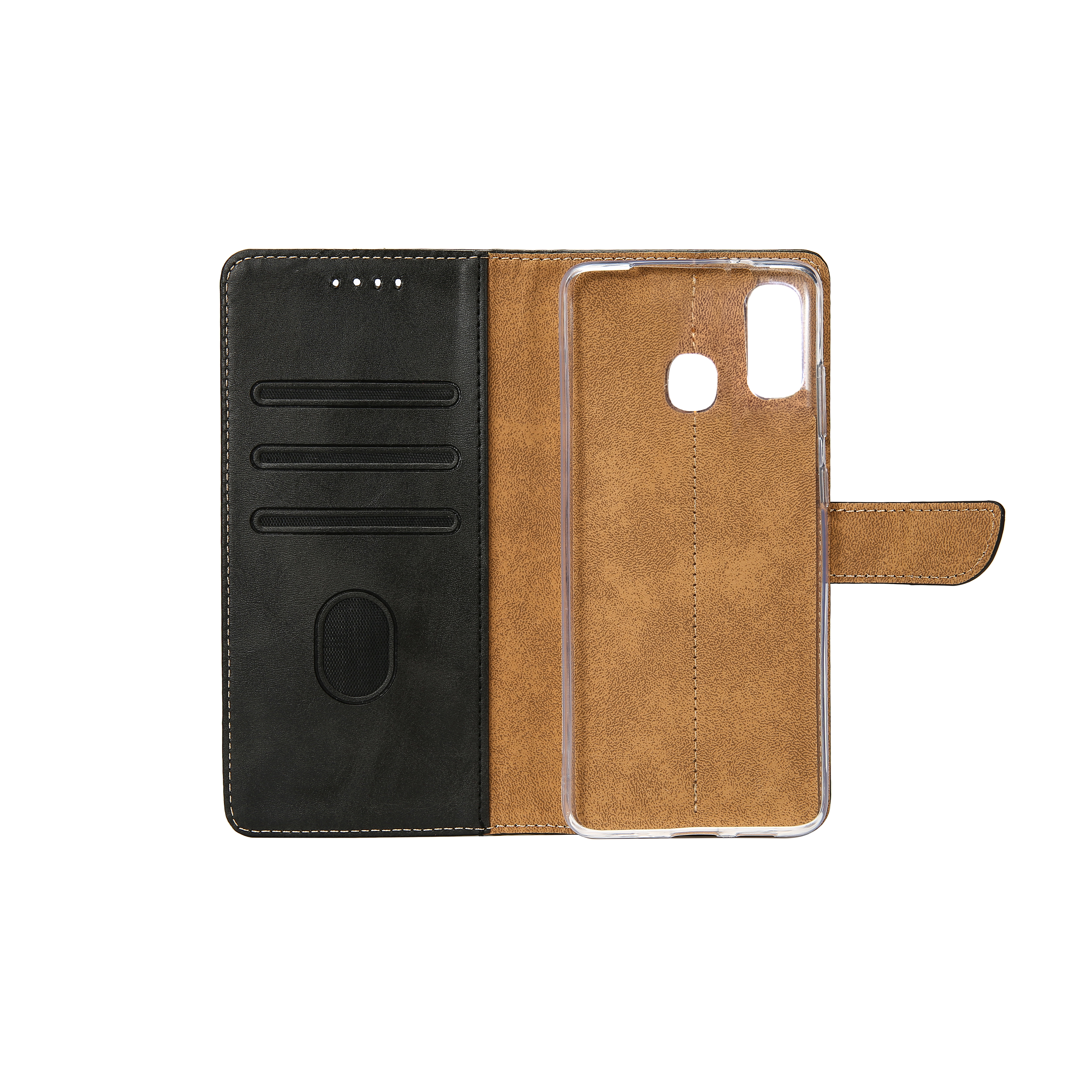 Rixus Bookcase For Samsung Galaxy A20e A202F Black