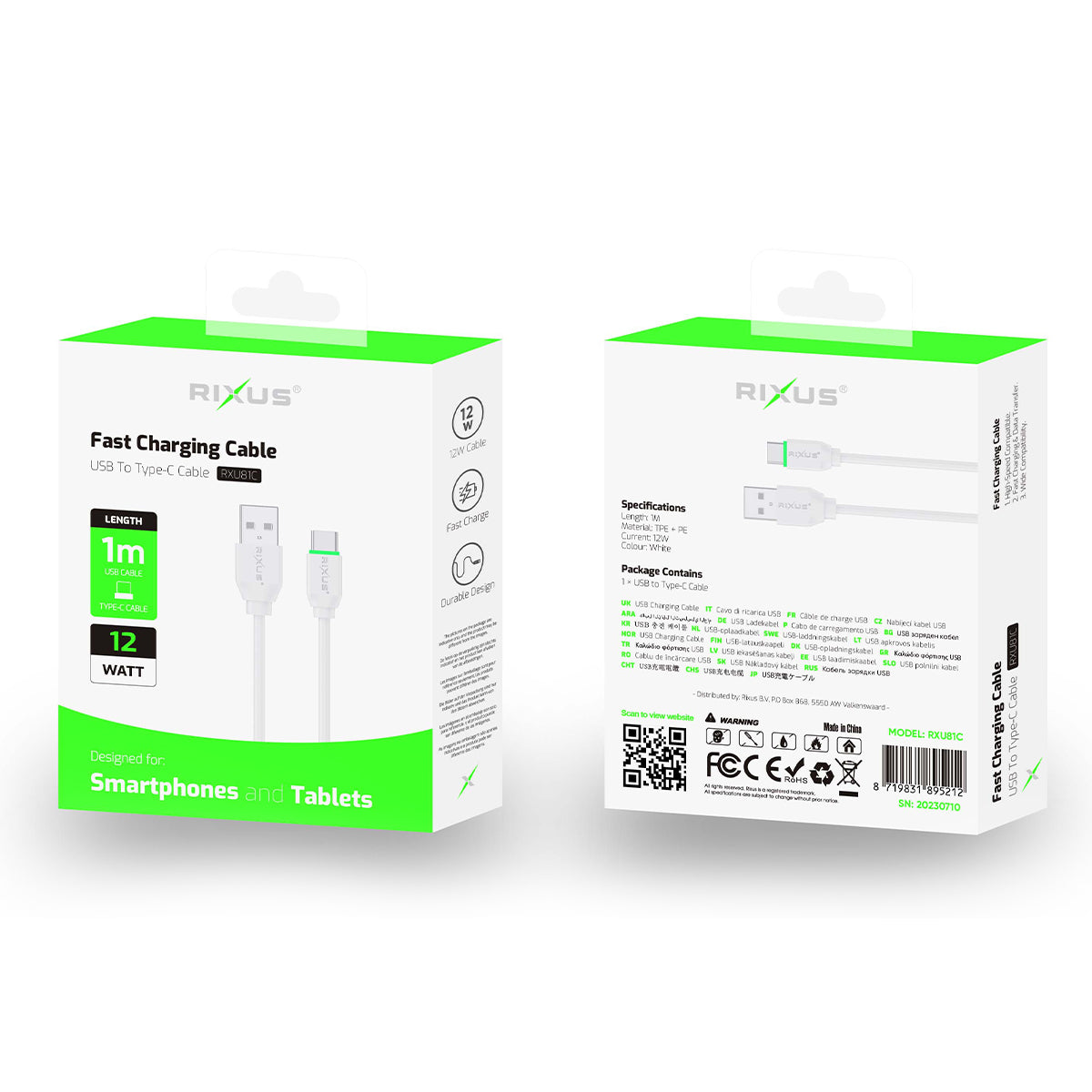 Rixus RXU81C USB Cable Fast Cable Serie For Type C