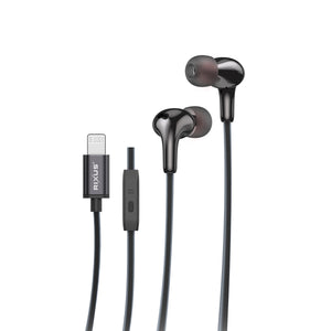 Rixus RXHD27L Stereo In-Ear Lightning Wired Earphone Black