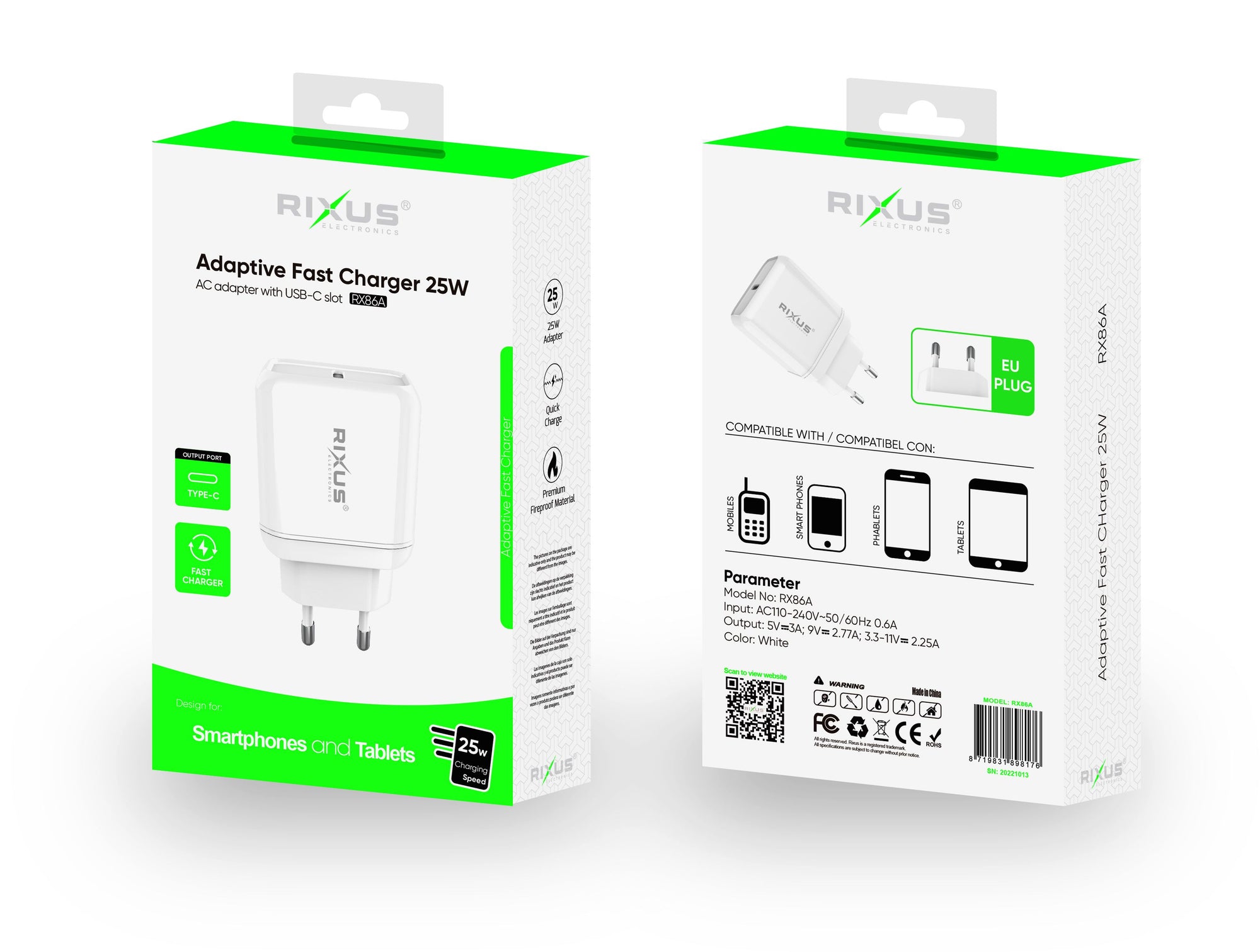 Rixus RX86A Adaptive Fast Charger 25W