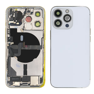 Pour iPhone 13 Pro Boîtier complet avec toutes les petites pièces sans batterie ni appareil photo arrière Argent