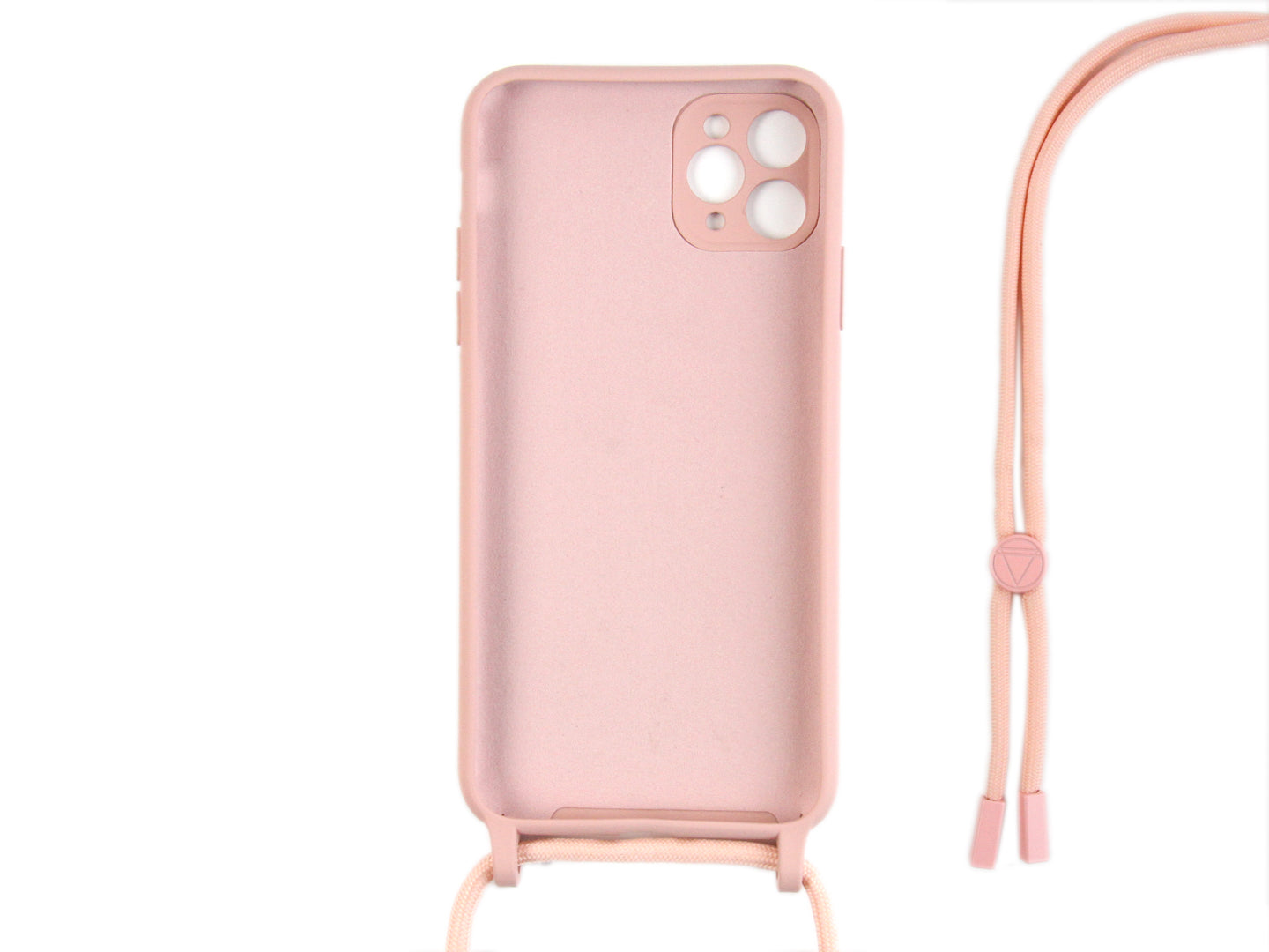 Rixus Pour iPhone 11 Pro Max TPU Necklace Cord Cover Rose