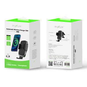 Rixus RXWC48 Wireless Car Charger Mount Black (support de chargeur sans fil pour voiture)