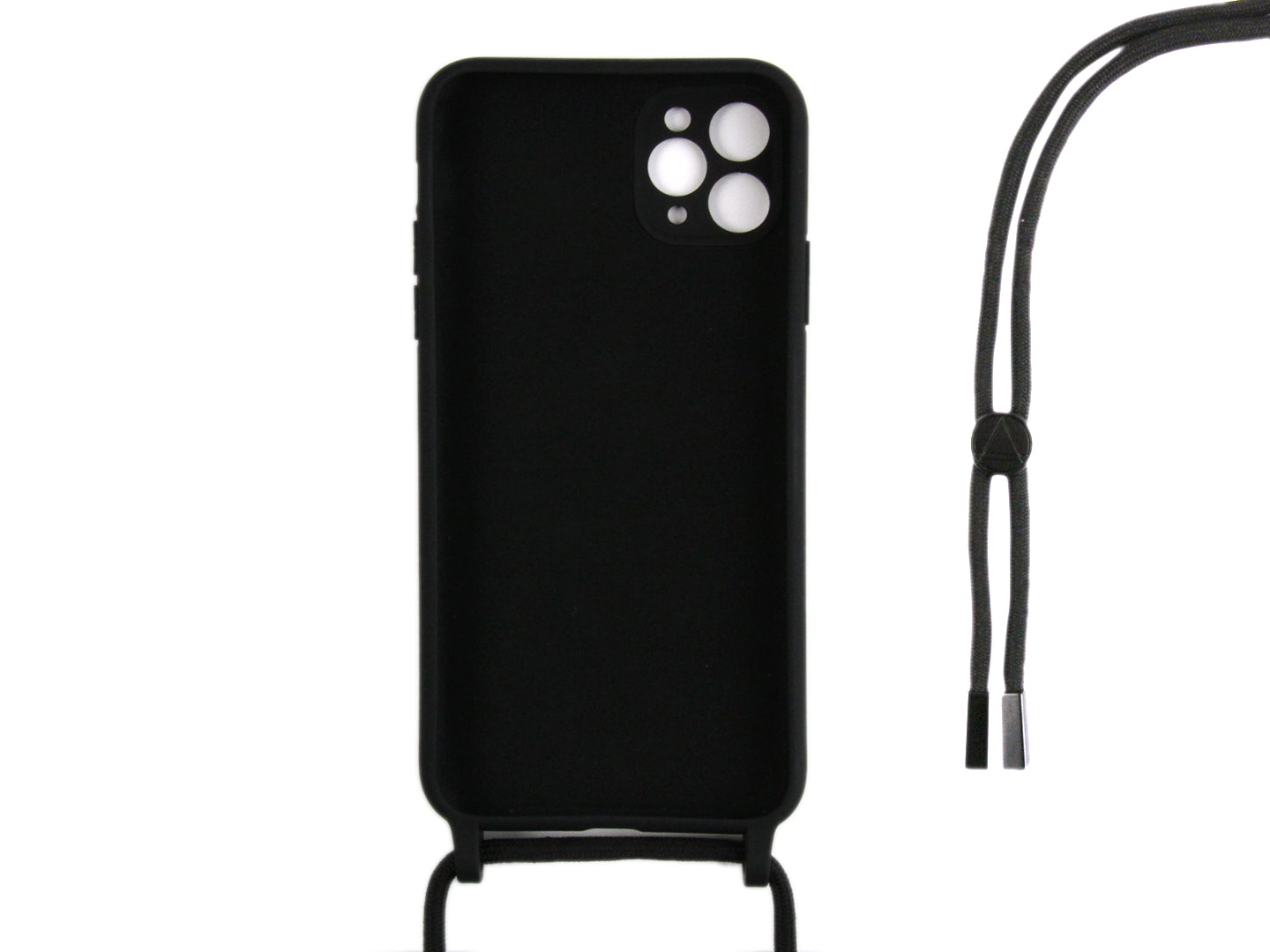 Rixus Pour iPhone 11 Pro TPU Necklace Cord Cover Noir