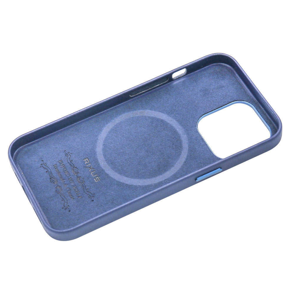Rixus Classic 02 Case With MagSafe Pour iPhone 13 Pro Bleu