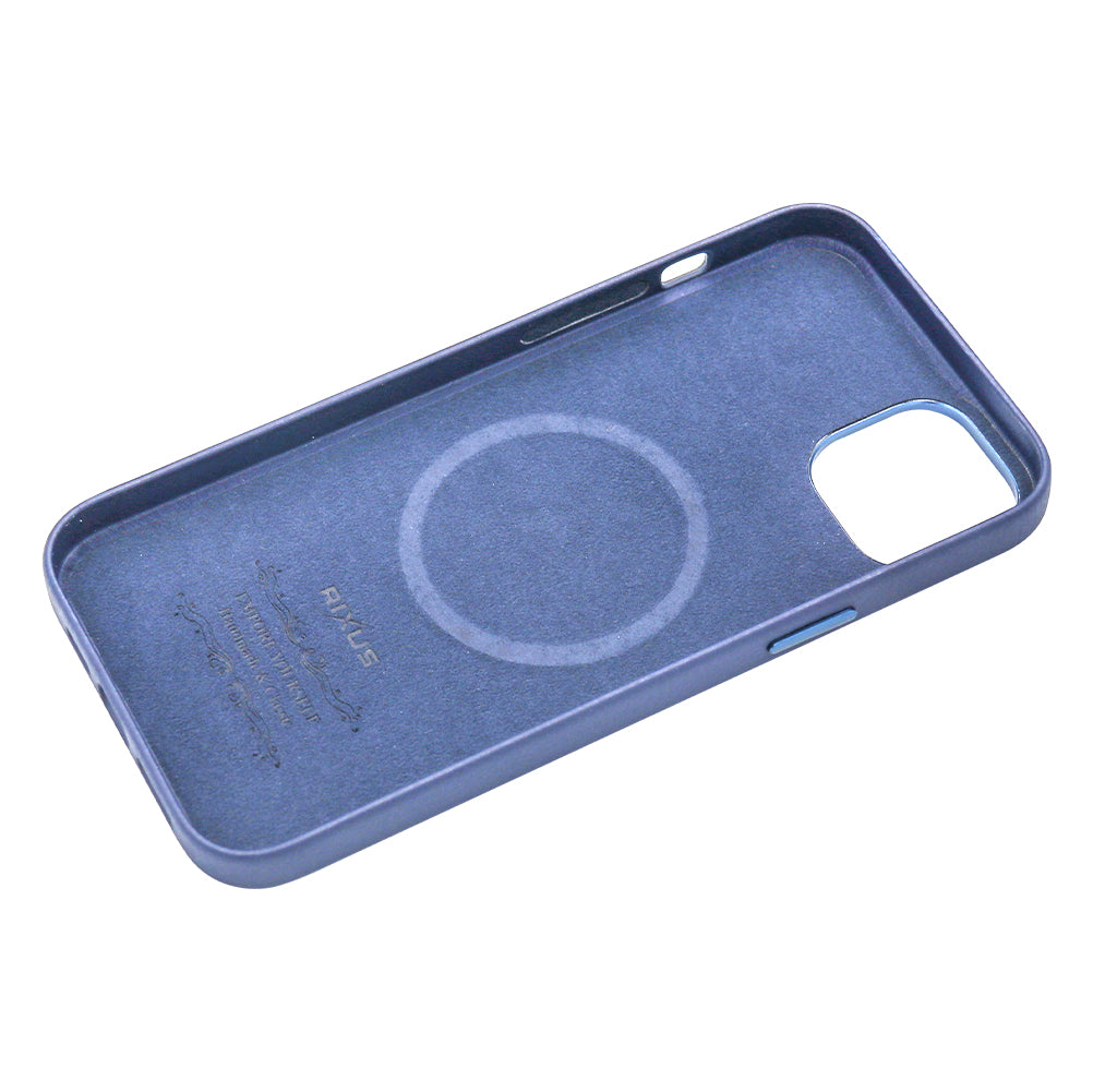 Rixus Classic 02 Case With MagSafe Pour iPhone 14 Plus Bleu
