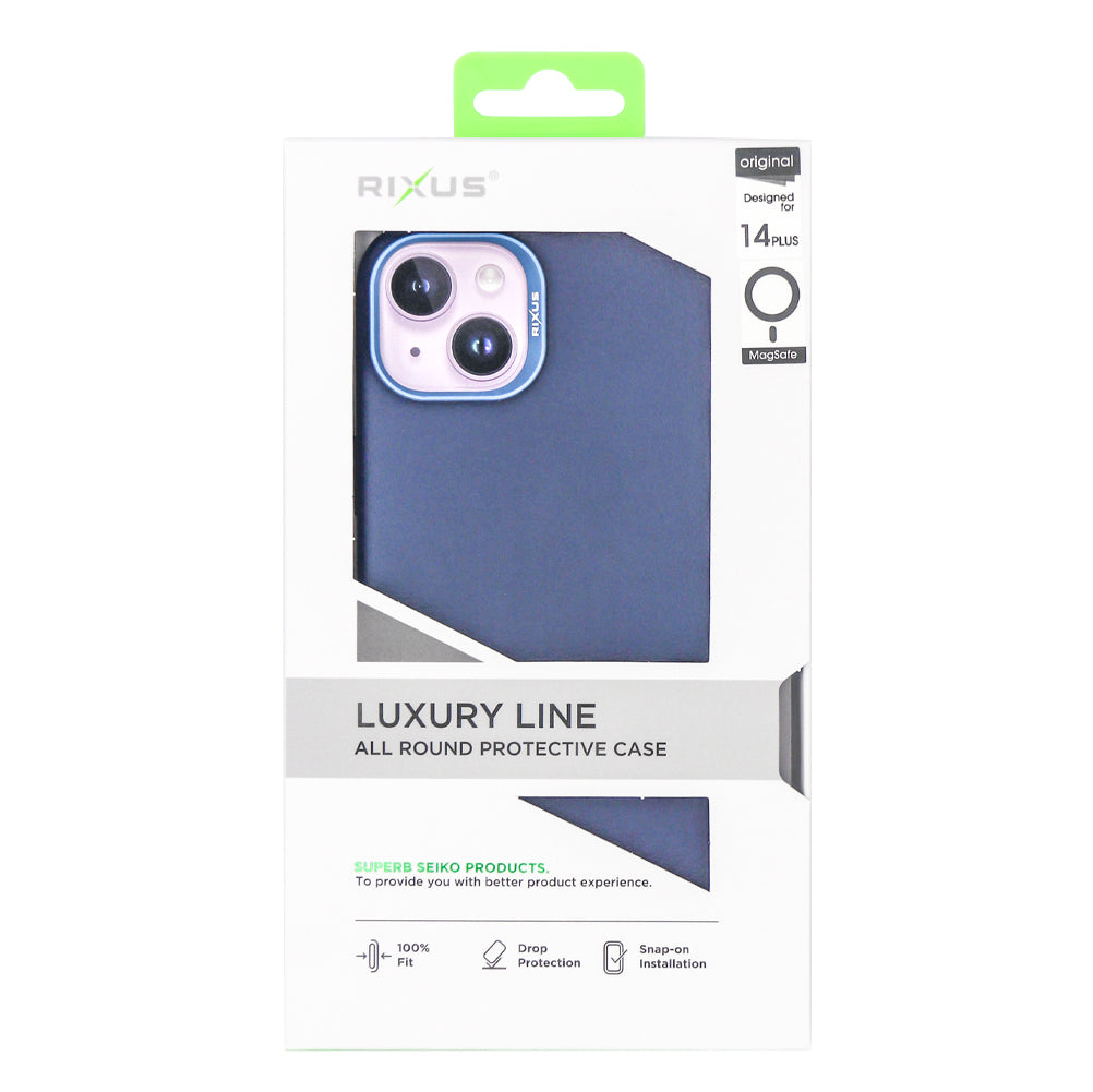 Rixus Classic 02 Case With MagSafe Pour iPhone 14 Plus Bleu