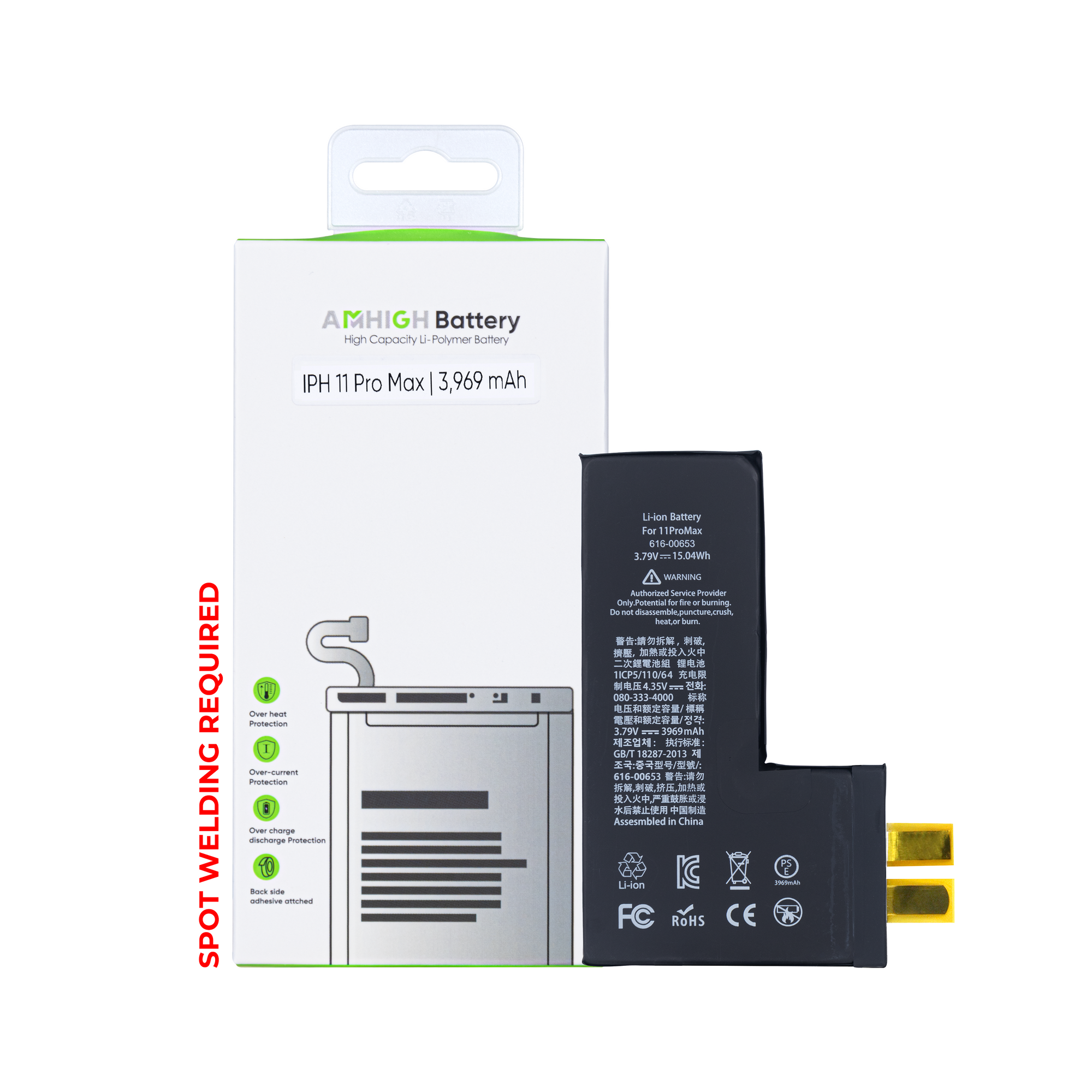 Pour iPhone 11 Pro Max Batterie Cellule No Flex