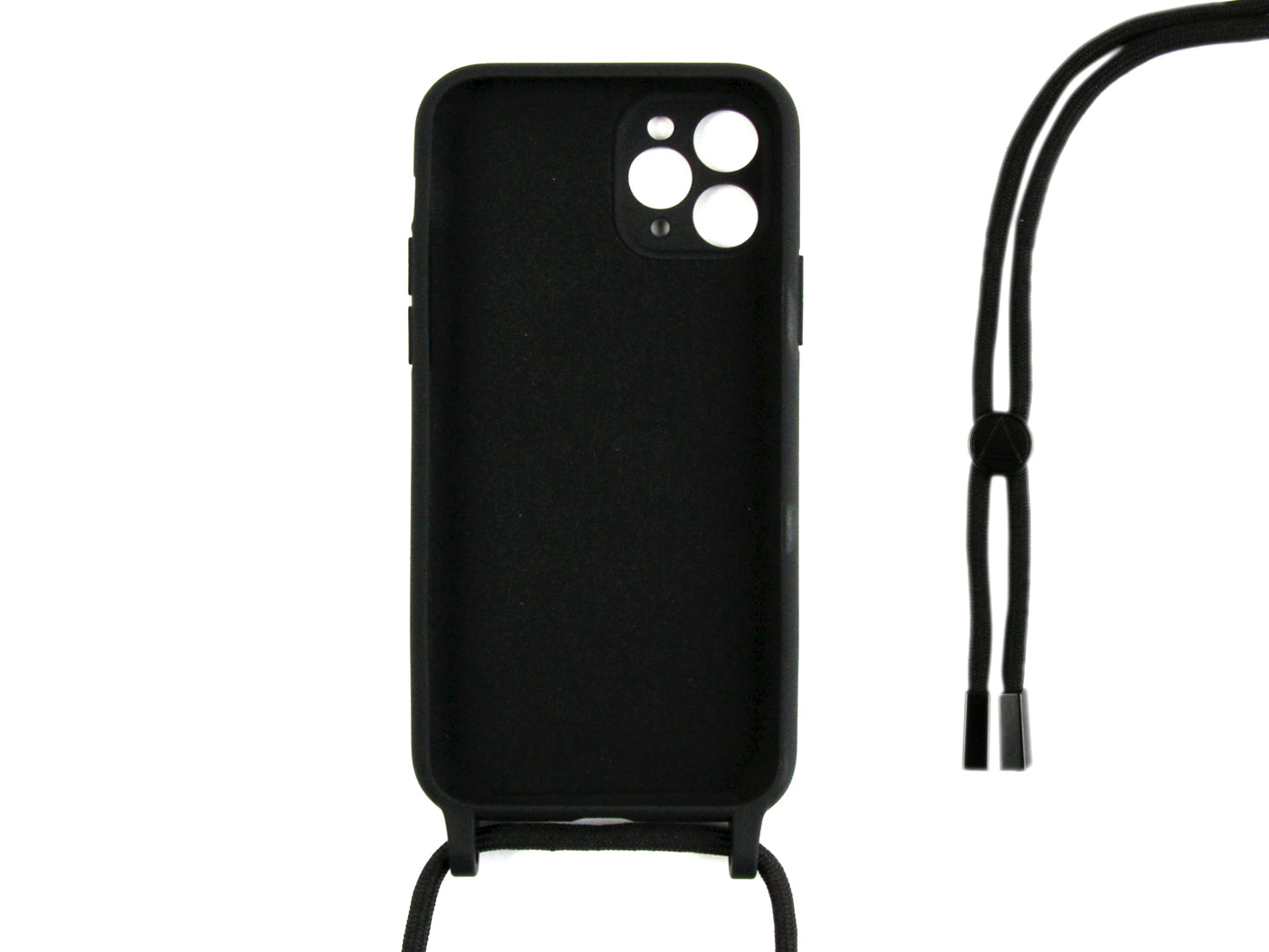 Rixus Pour iPhone 11 Pro Max TPU Necklace Cord Cover Noir