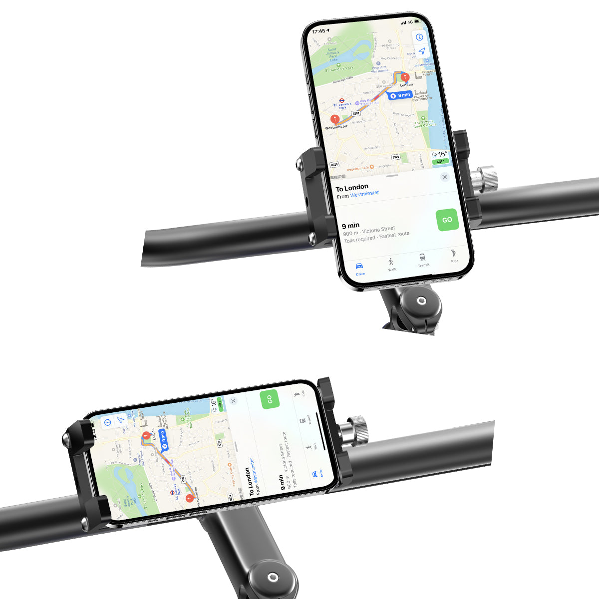 Rixus RXHB06 Support de téléphone pour vélo Noir