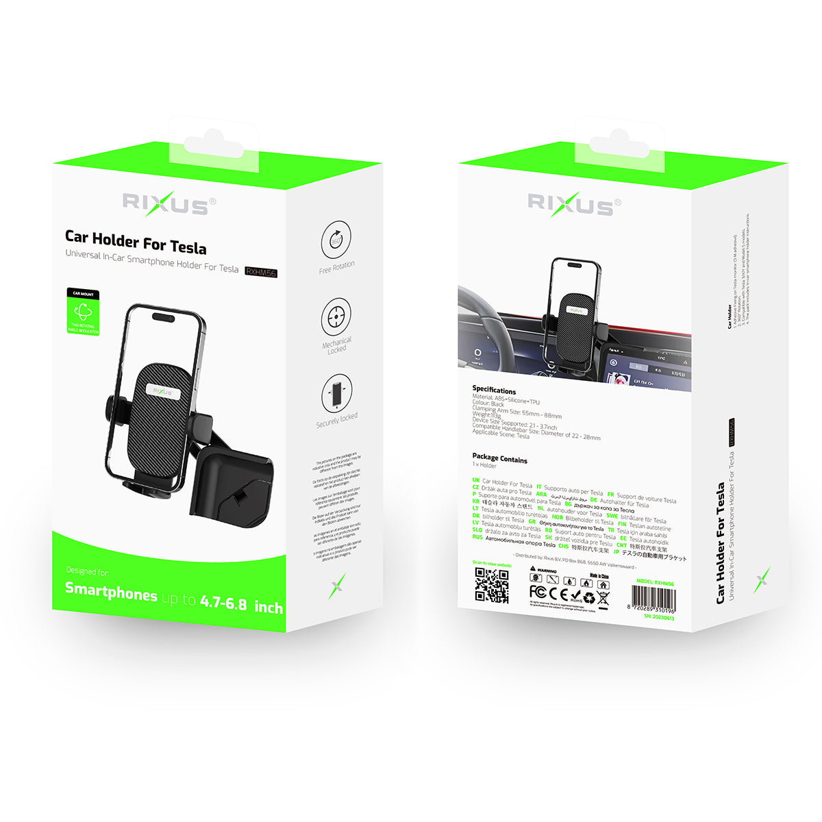 Support de voiture Rixus RXHM56 pour Tesla Model 3, Model Y