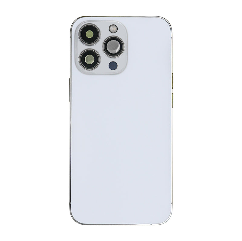 Pour iPhone 13 Pro Boîtier complet avec toutes les petites pièces sans batterie ni appareil photo arrière Argent