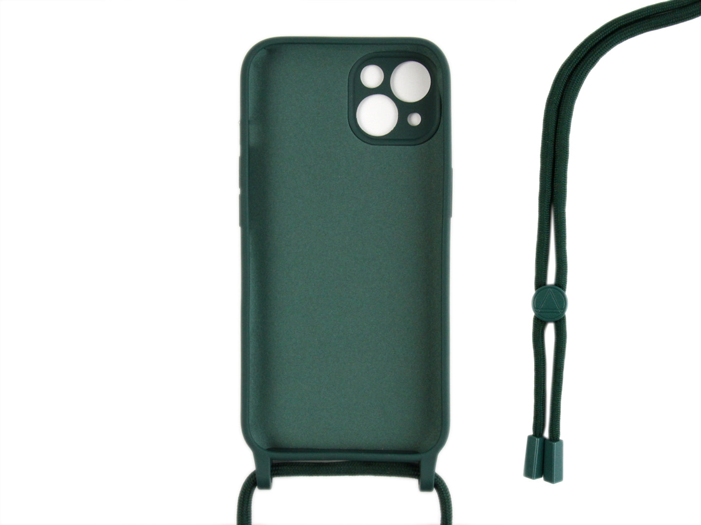 Rixus Pour iPhone 13 Mini TPU Necklace Cord Cover Vert Foncé