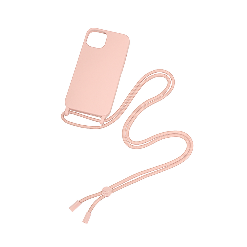 Rixus Pour iPhone 13 TPU Cover Cordon Collier Rose