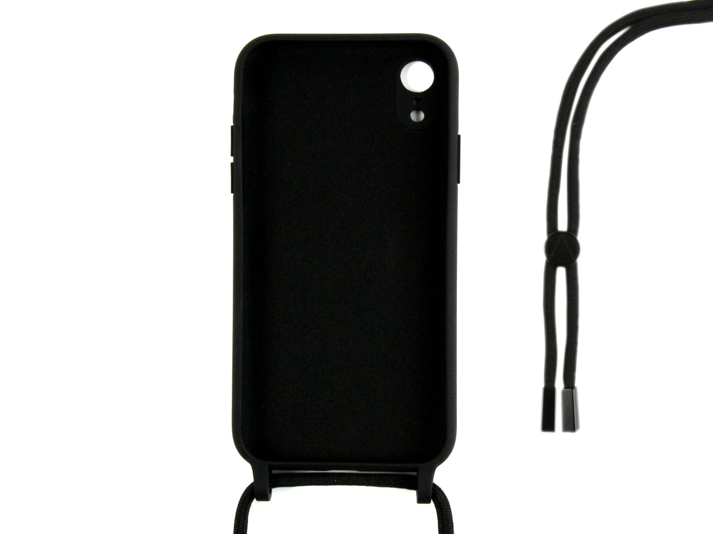Rixus Pour iPhone XR TPU Necklace Cord Cover Noir