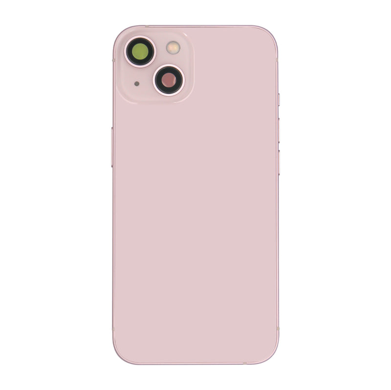 Pour iPhone 13 Boîtier complet avec toutes les petites pièces Sans batterie ni appareil photo arrière Rose
