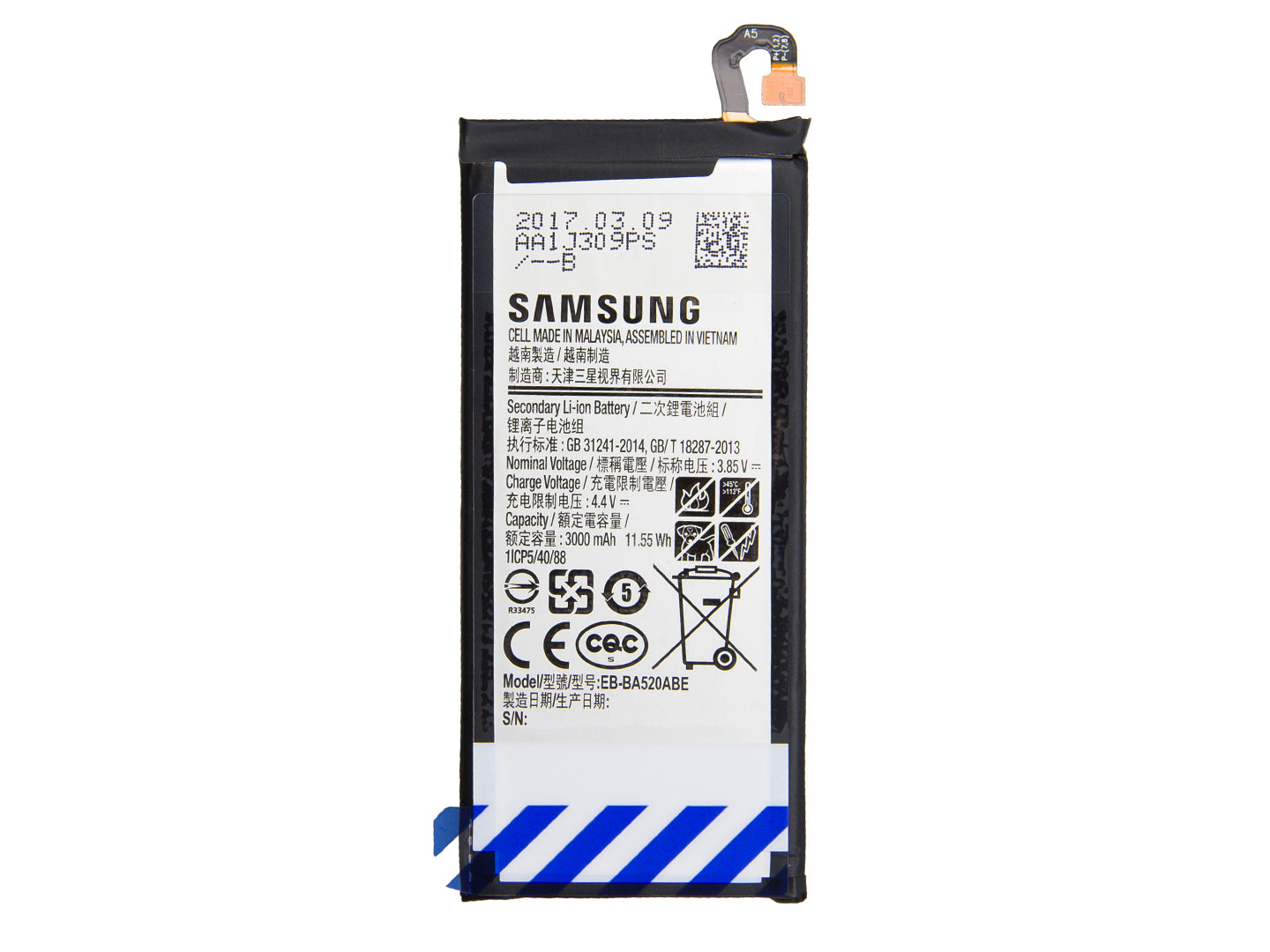 Batterie Samsung Galaxy A5 A520F (2017), J5 J530F (2017) EB-BA520ABE (OEM)