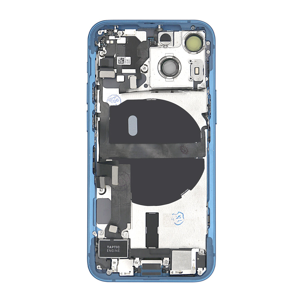 Pour iPhone 13 Mini Boîtier complet avec toutes les petites pièces sans batterie ni appareil photo arrière Bleu