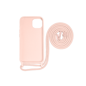 Rixus Pour iPhone 13 TPU Cover Cordon Collier Rose