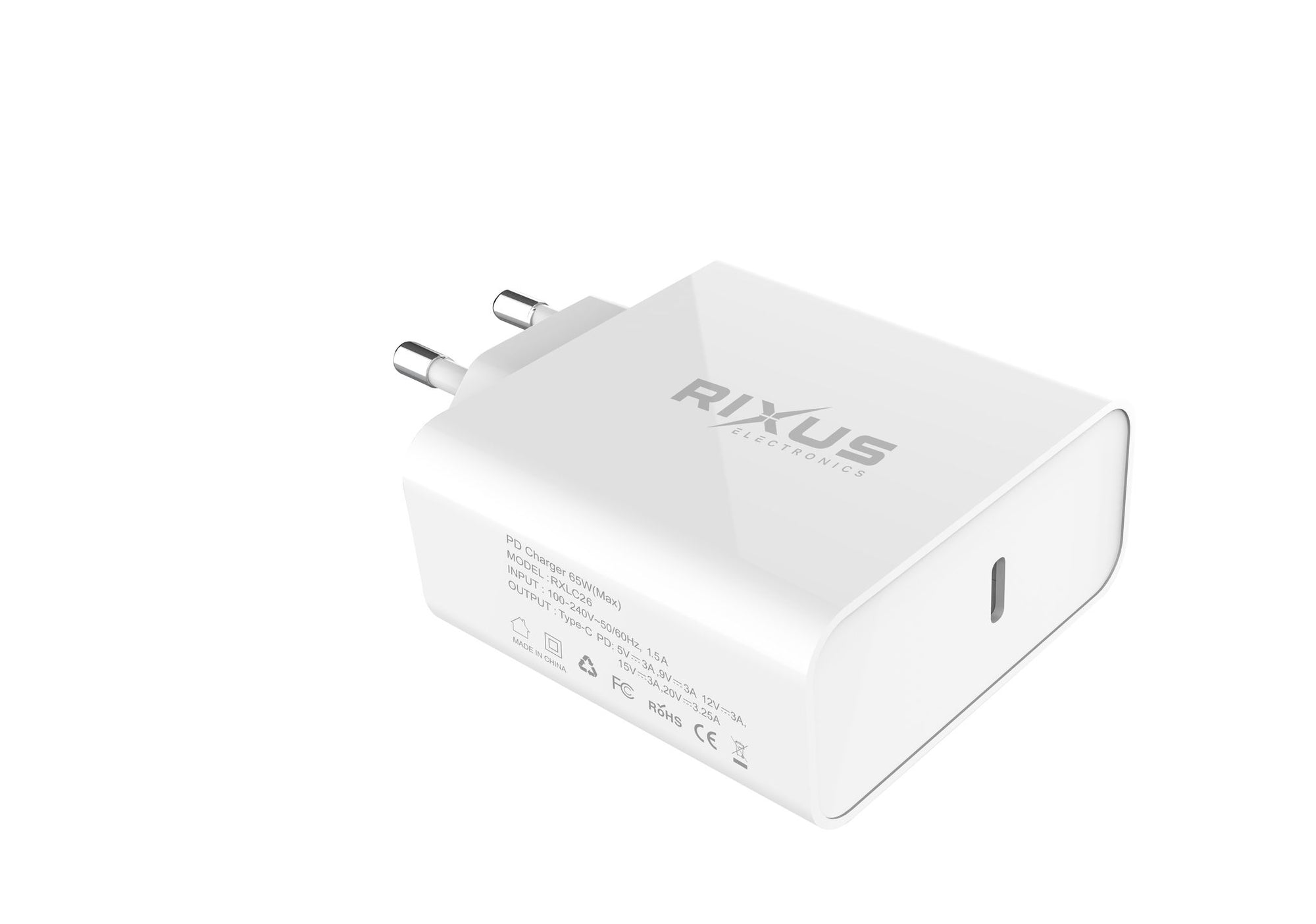 Rixus RXLC26 Chargeur universel USB-C blanc