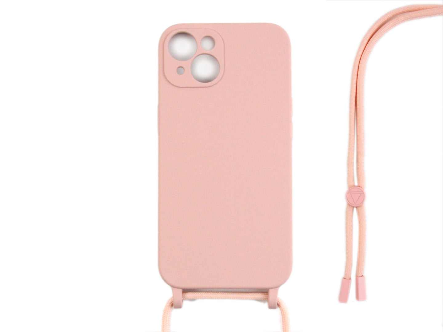 Rixus Pour iPhone 13 Mini TPU Housse pour collier et cordon rose