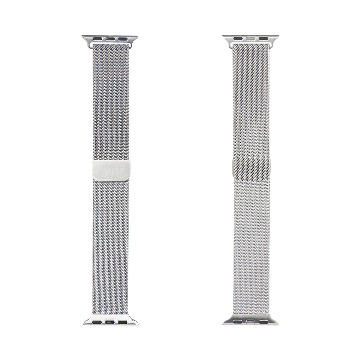 Bracelet à boucle milanaise pour Apple Watch 42mm, 44mm, 45mm, 49mm Argent