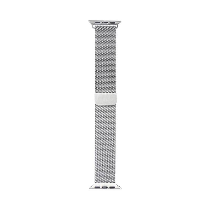 Bracelet à boucle milanaise pour Apple Watch 42mm, 44mm, 45mm, 49mm Argent