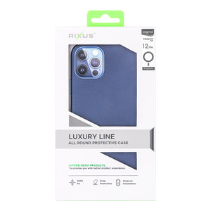 Rixus Classic 02 Case With MagSafe Pour iPhone 12,12 Pro Bleu
