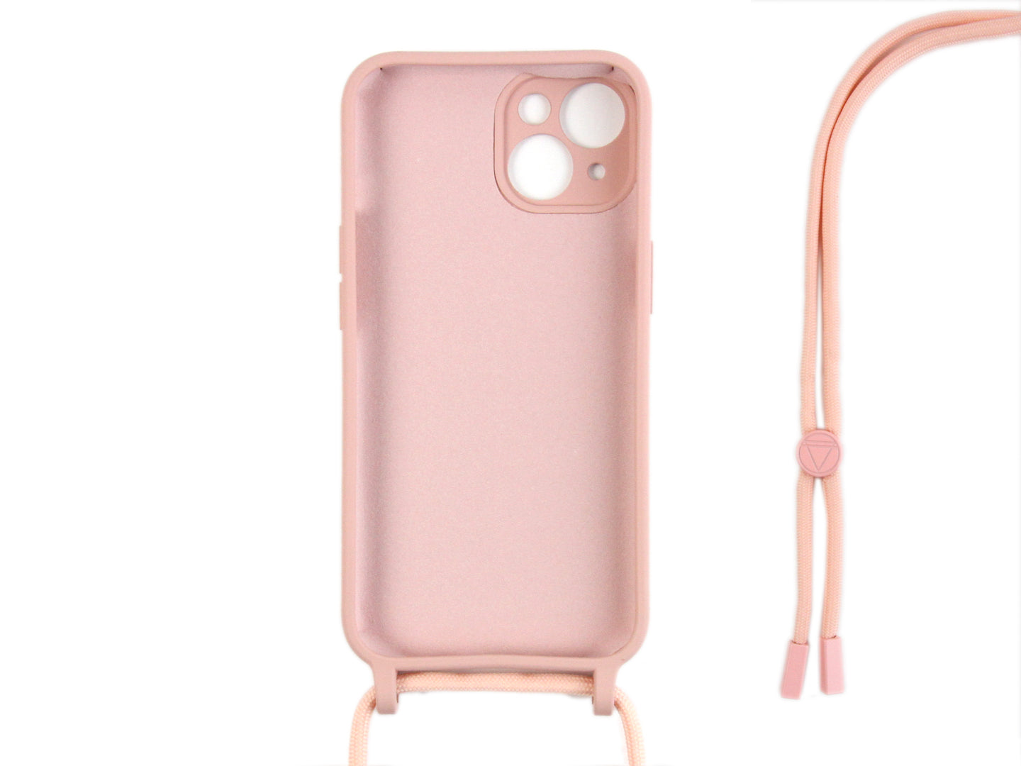 Rixus Pour iPhone 13 Mini TPU Housse pour collier et cordon rose