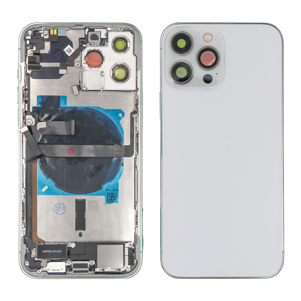 Pour iPhone 13 Pro Max Boîtier complet avec toutes les petites pièces sans batterie ni appareil photo arrière Argent