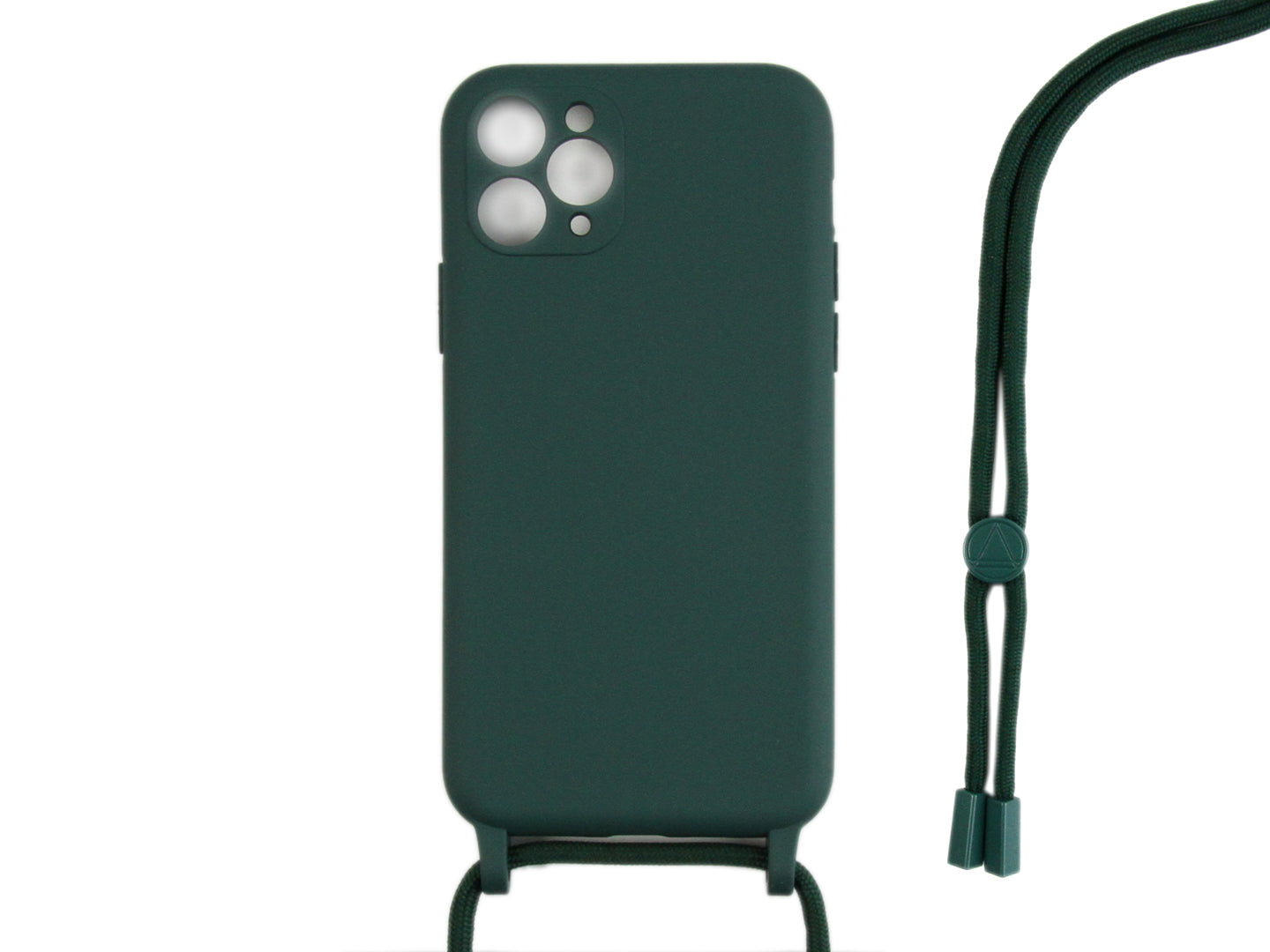 Rixus Pour iPhone 11 Pro TPU Necklace Cord Cover Vert Foncé