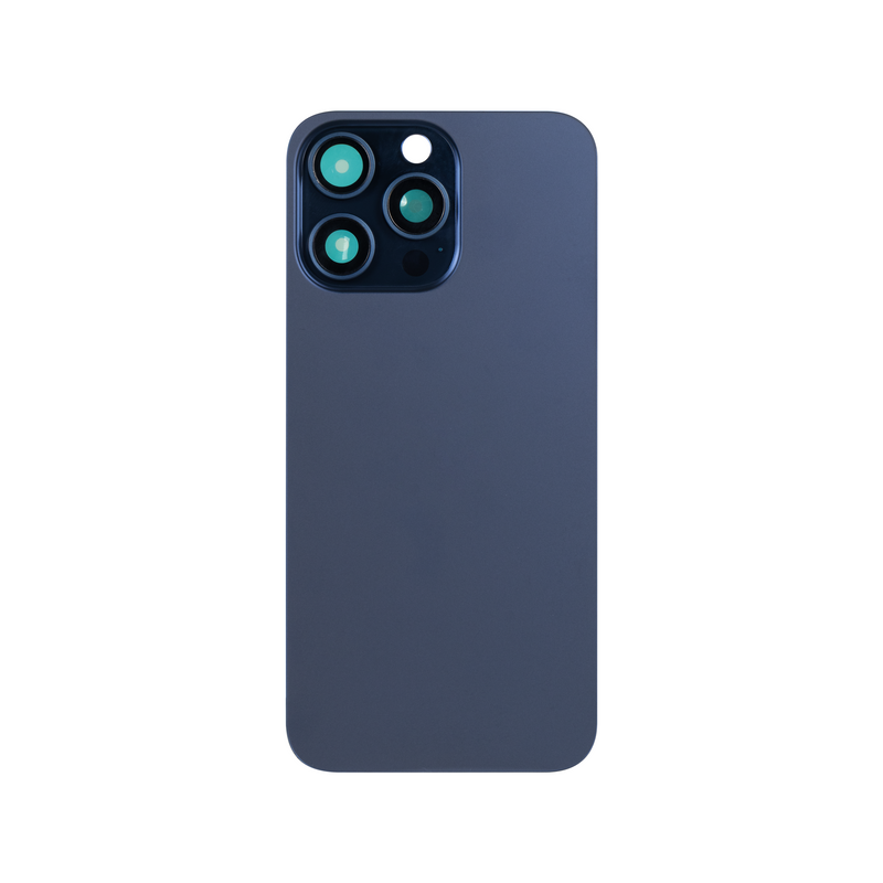 Pour iPhone 15 Pro Extra Glass With Enlarged Camera Frame Blue Titanium Compatible