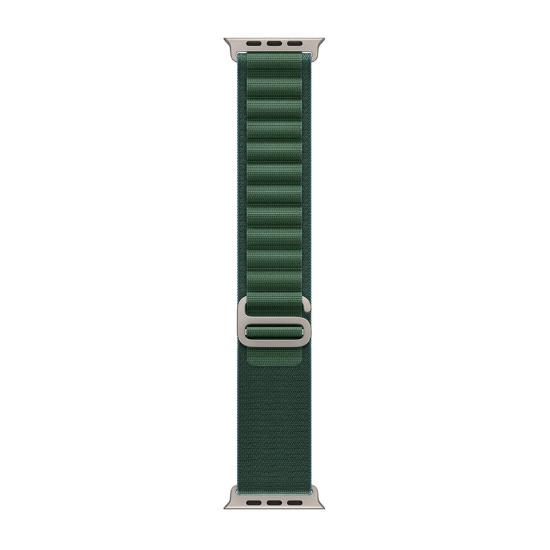 Pour Apple Watch 42mm, 44mm, 45mm, 49mm Bracelet Nylon Alpine Loop Vert Boîte de vente au détail