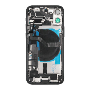 Pour iPhone 12 Mini Boîtier complet avec toutes les petites pièces sans batterie ni appareil photo arrière Noir