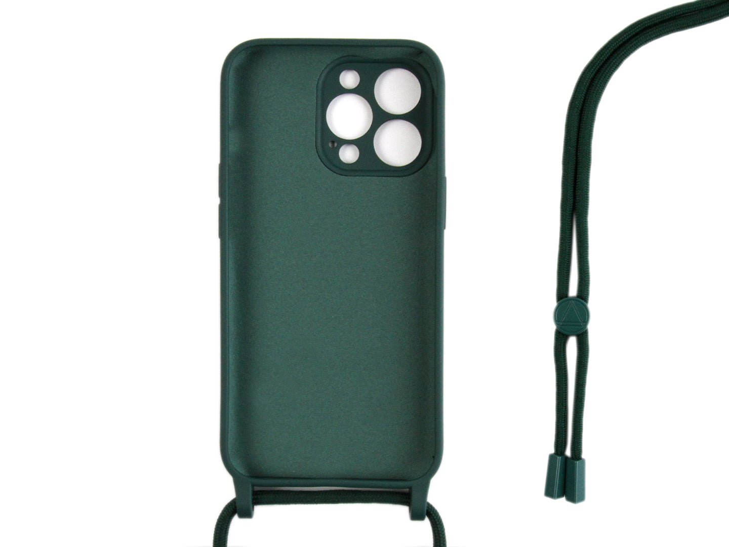 Rixus Pour iPhone 13 Pro TPU Necklace Cord Cover Vert Foncé