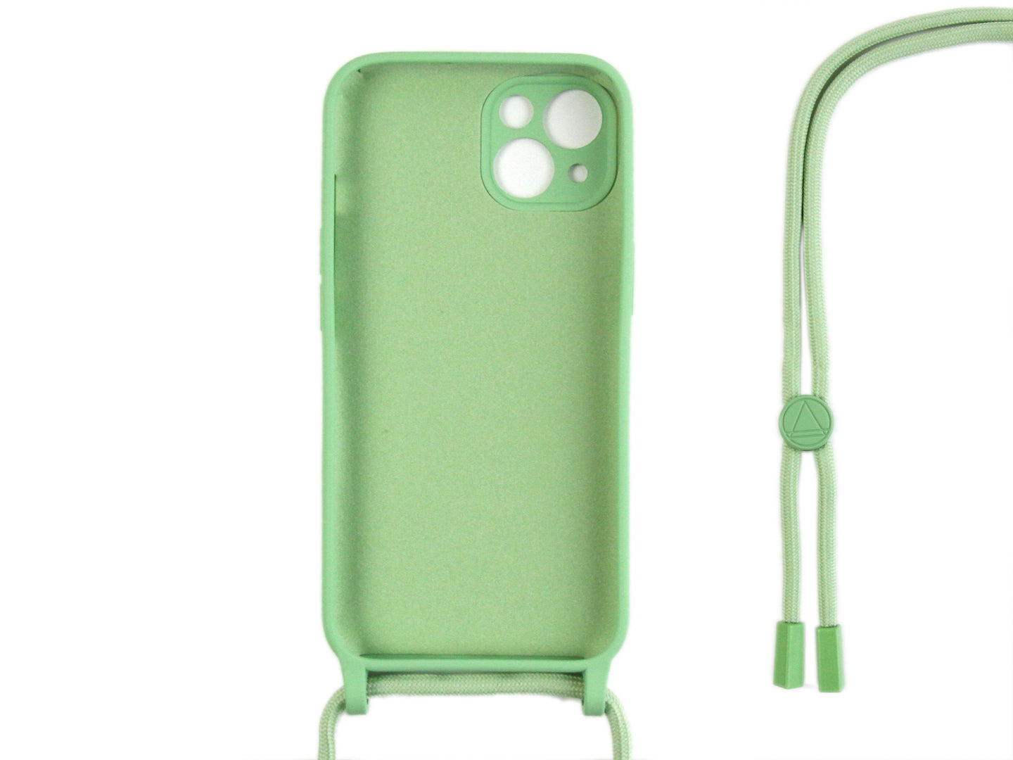 Rixus Pour iPhone 13 Mini TPU Necklace Cord Cover Matcha