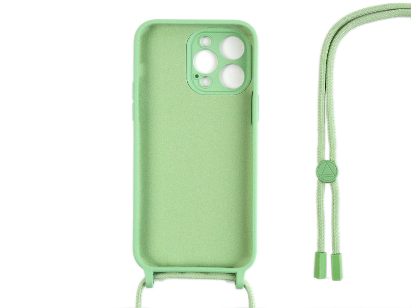 Rixus Pour iPhone 12 Pro TPU Necklace Cord Cover Matcha