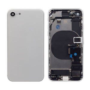 Pour iPhone 8 Boîtier complet incluant toutes les petites pièces sans batterie ni appareil photo arrière (Blanc)