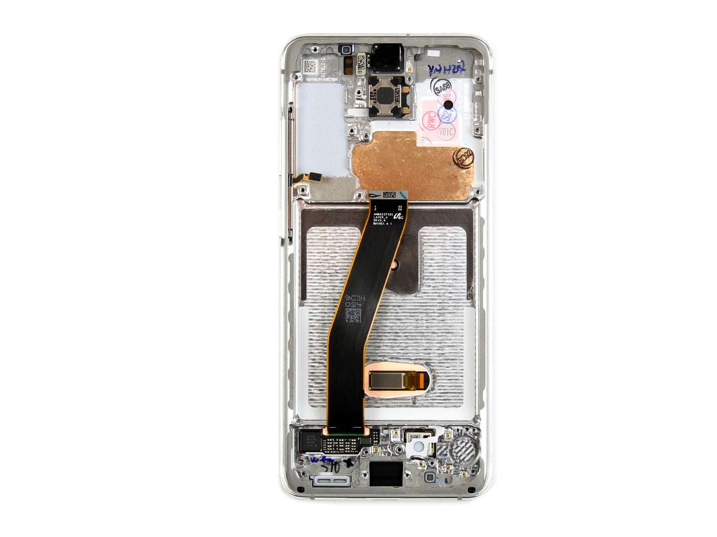 Samsung Galaxy S20 G980F, S20 5G G981F Ecran et numériseur avec cadre Cloud White Service Pack