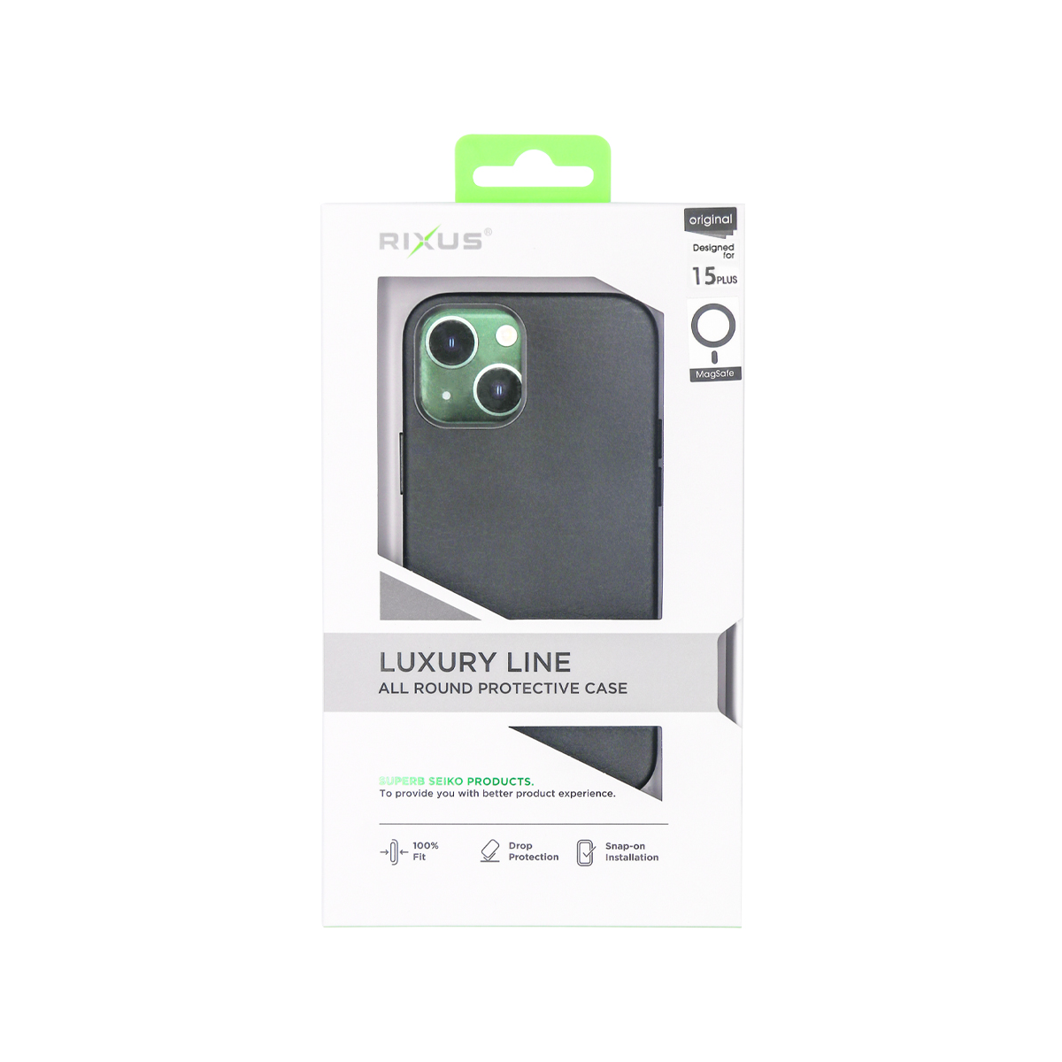 Rixus pour iPhone 15 Plus Classic 02 Case avec MagSafe Noir