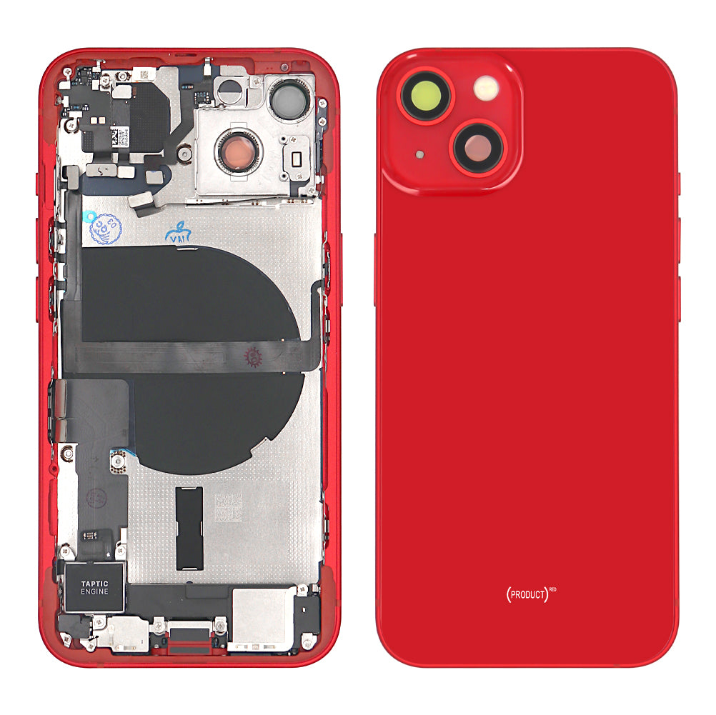 Pour iPhone 13 Boîtier complet avec toutes les petites pièces sans la batterie et la caméra arrière RED
