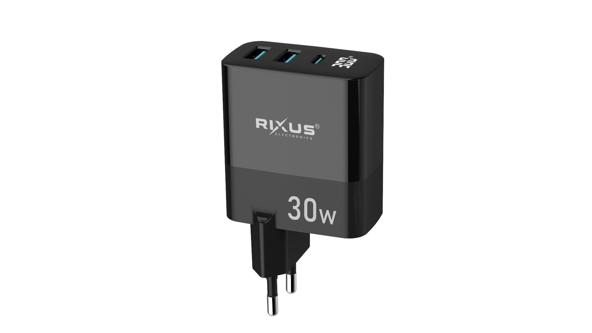 Rixus RX102 PD 30W Gan Charger Noir