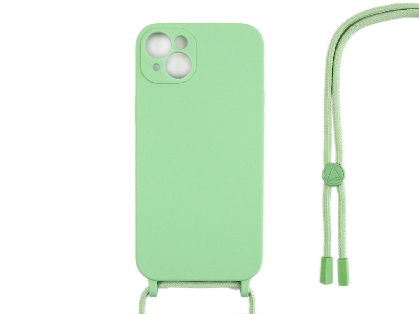 Rixus Pour iPhone 13 TPU Necklace Cord Cover Matcha