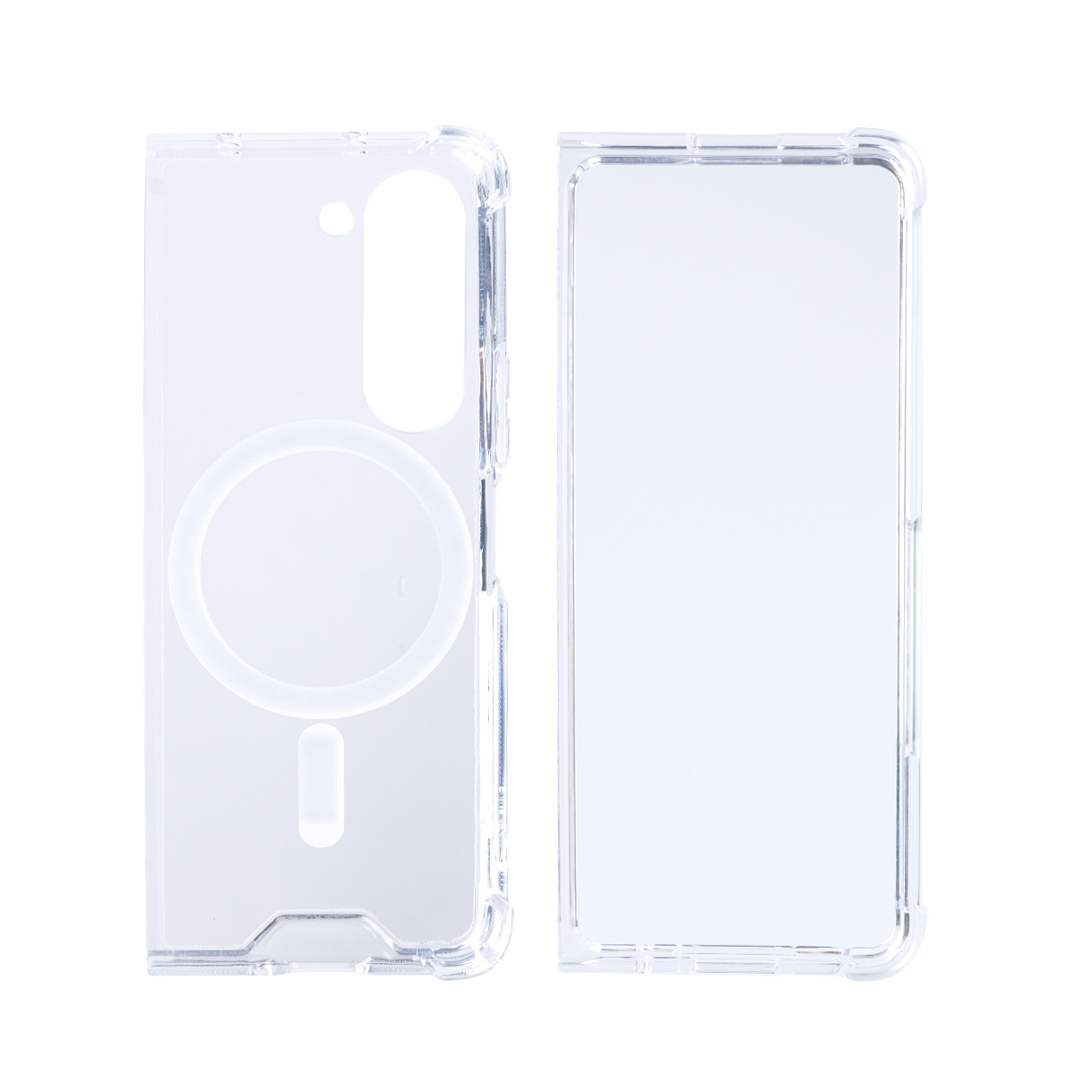 Rixus Pour Samsung Galaxy Z Fold5 Etui Transparent Magnétique TPU Blanc